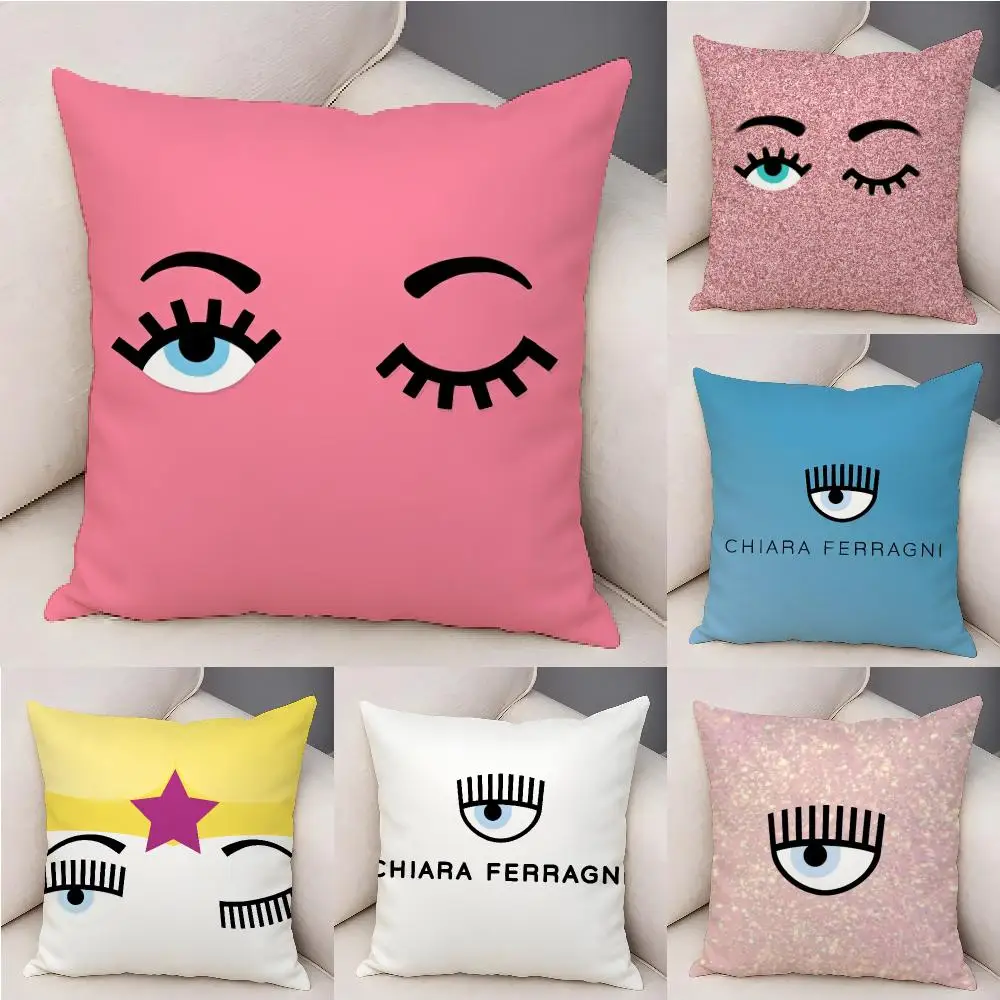 Hot Eyes C-Chiara F-Ferragnies Cushion Cover Plush Decorative Pillow Case With Hidden Zipper Fashion Room Decor For Home