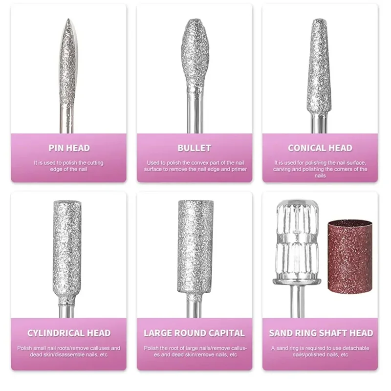 EAS-Electric Nail Drill Professional Manicure Machine Brushless Motor Nails Sander Set Nail Polisher Equipment US PLUG