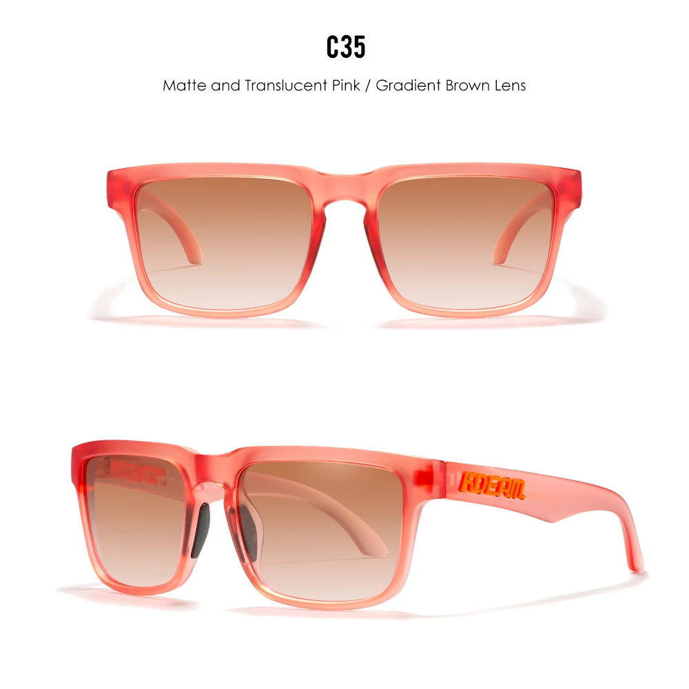 KDEAM Marken-Sonnenbrille: Hochwertige Polarisierte Quadratische Sonnenbrille für Herren und Damen, Modische Bunte Verspiegelte Gläser für den Sommerstrand – Detail 10