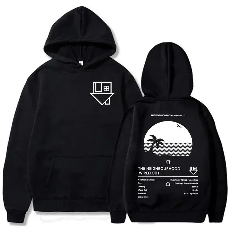 Sudadera con capucha con estampado de álbum de música para hombre, sudadera con capucha NBHD Neighborhood Band, sudadera con capucha informal de moda