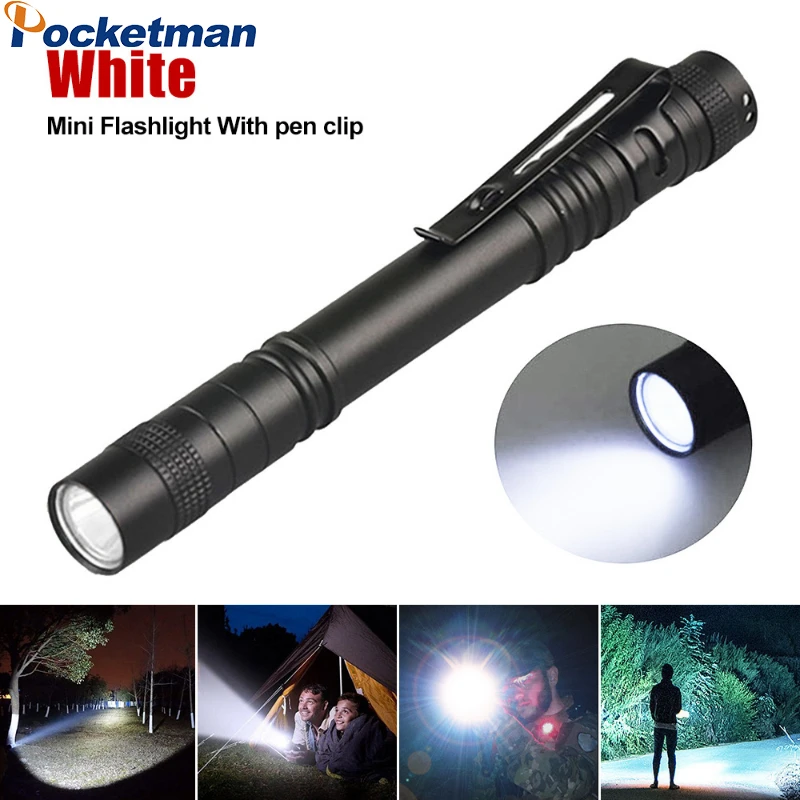 

Mini LED Flashlight Pen Light Emergency Light Pocket Sized Torch Small LED Lamp Water Proof Outdoor Camping Fishing Lantern