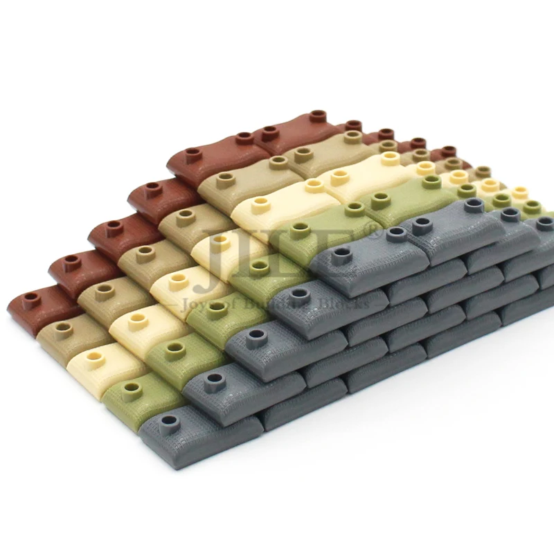 60 stücke Moc Bausteine Militär Sandsäcke Stadt Street View Armee Wand Szene Festung DIY Bricks Set Kompatibel Kinder Spielzeug