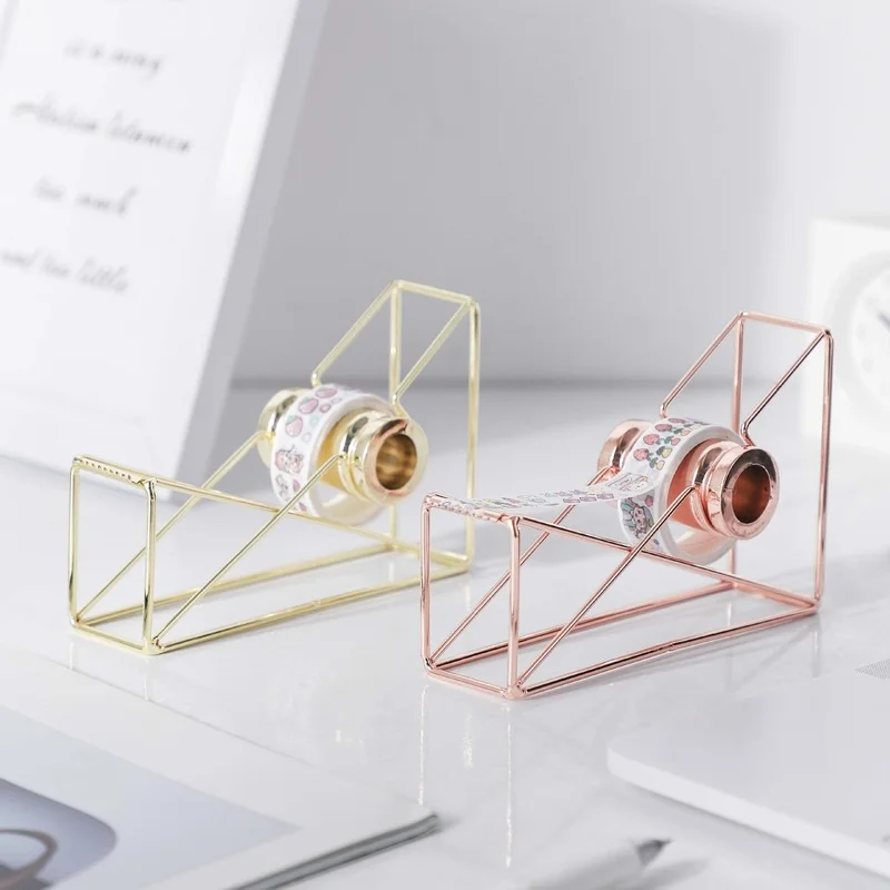 Tape Dispenser Rose Gold Tape Cutter Washi Tape Storage Organizer Cutter Stationery Office Tape Dispenser Office Supplies