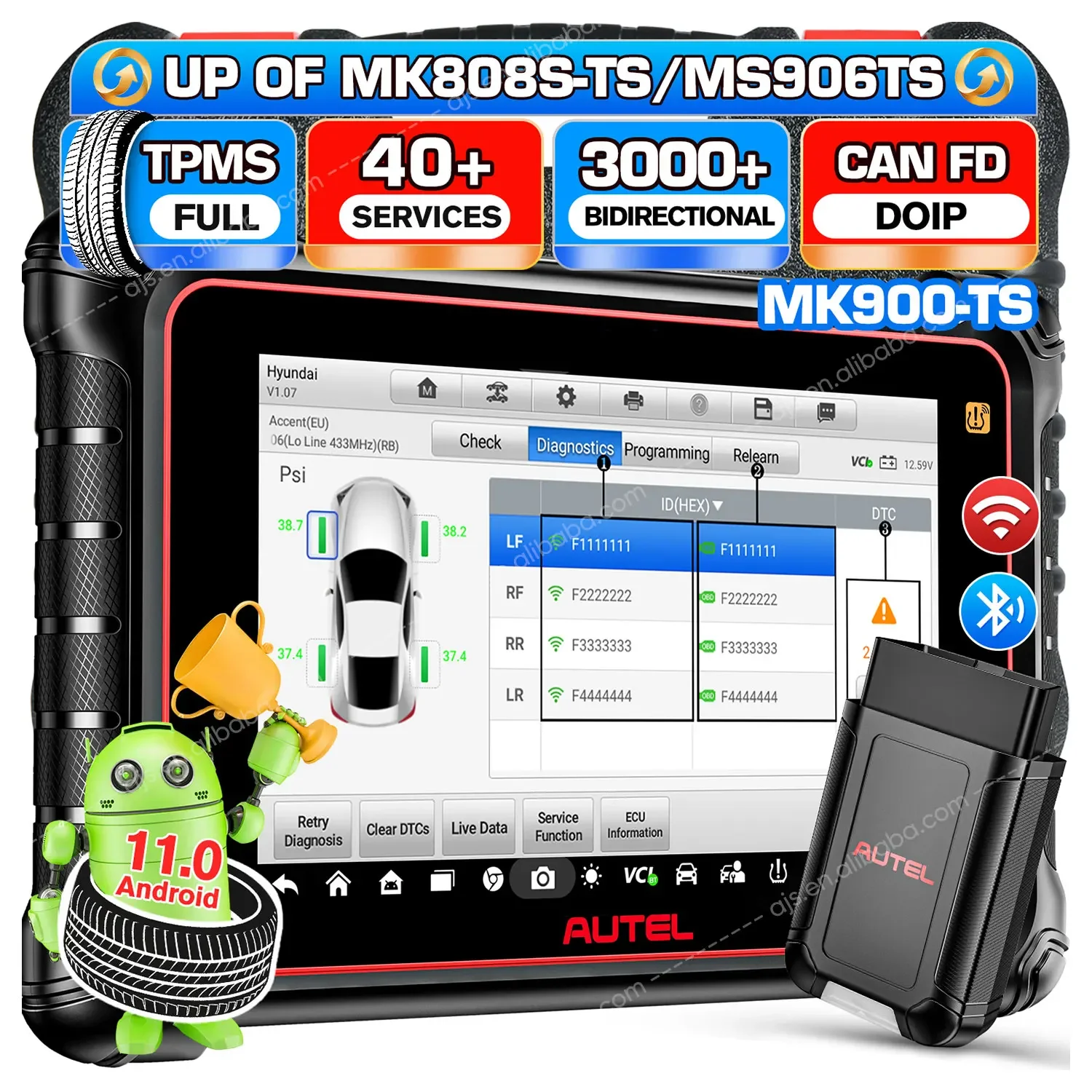

MK900 TS Auto Universal Full System 2 Scanner MK 900 MK900TS MK808 Car TPMS Sensor Vehicle Diagnostic Tools