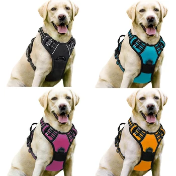 Cuerda de tracción con arnés estilo chaleco para perros, arnés de tracción para mascotas, arnés para perros de material de poliéster opcional de cuatro colores, adecuado para perros medianos y grandes, arnés para perros, suministros para mascotas