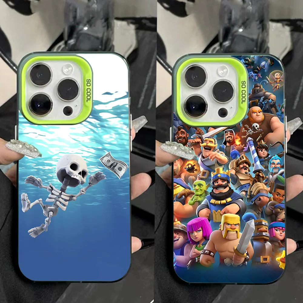 

C-Clashs Game C-Clans Phone Case For iPhone 16,15,14,13,12,11,Pro,Max,Plus,Mini,XS,SE Anti Fall Green Matte Hard Bumper