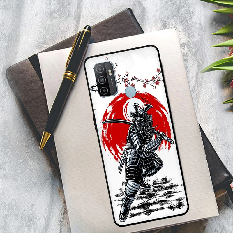 Japanese Samurai Warrior Case For OPPO A94 A74 A54 A83 A91 A93 A15 A16 A52 A72 A5S A53S A5 A9 A31 A53 2020 Cover