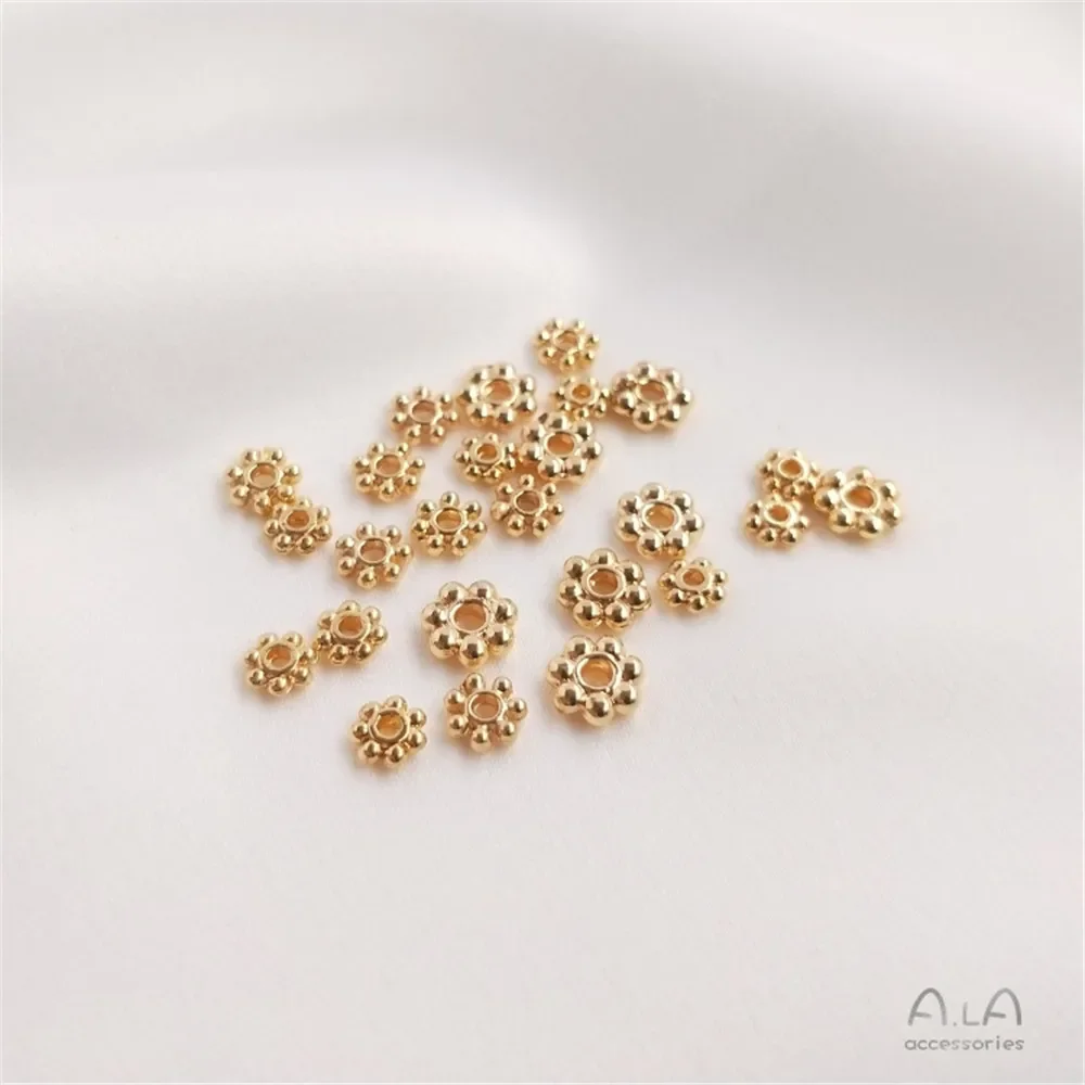 

14K Gold Plated Snowflake diy handwork accessories bracelet necklace jewelry spacer loose bead material