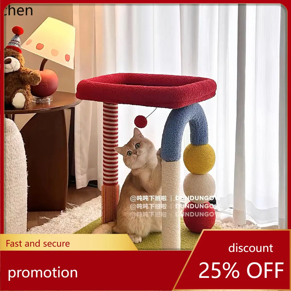 

YFY Climbing Frame House Tree Integrated Small Shelf Sisal Scratching Post Toy Supplies