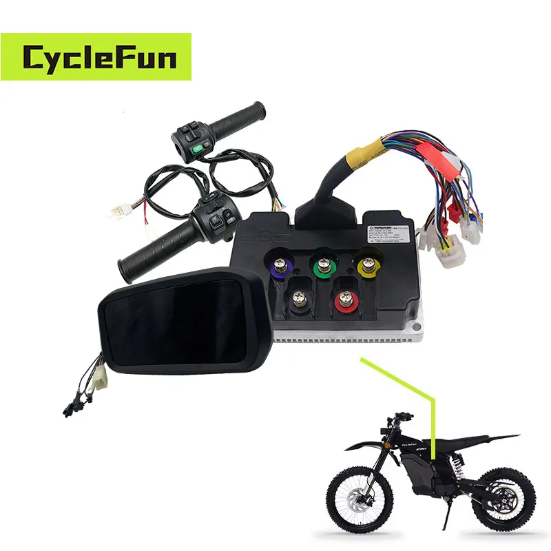 ND96450 FarDriver 3KW-6KW 48V-96V Sine Wave Controller With T08 Throttle And N7 ONE-LIN Display For Electric Motorcycles Scooter