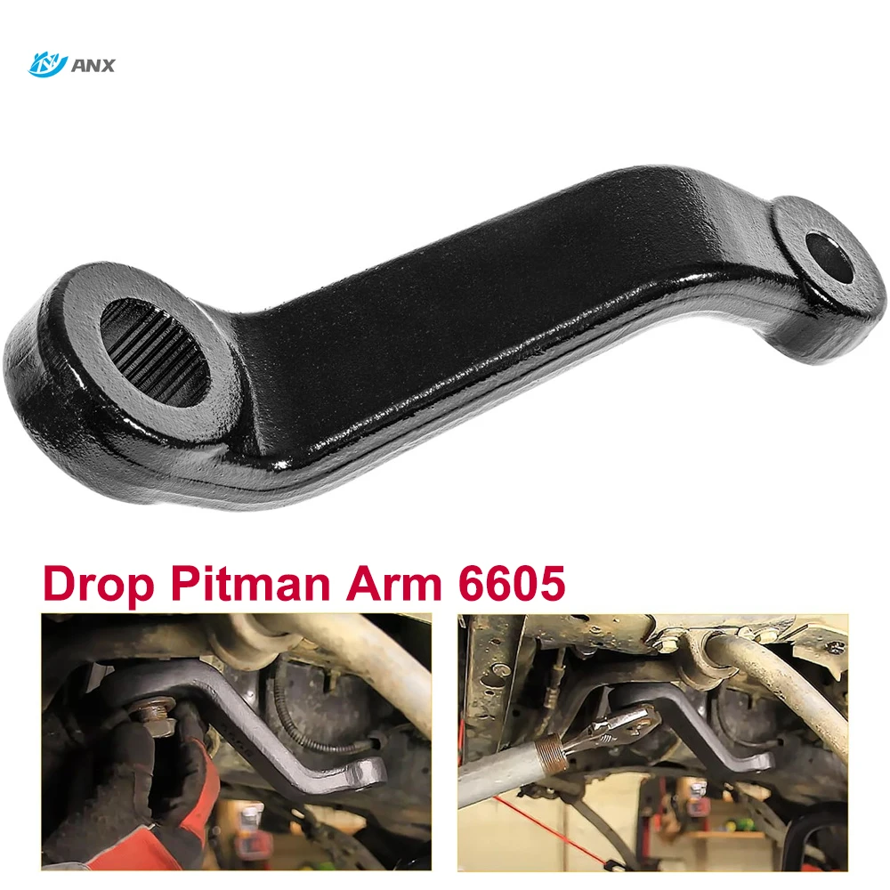 

ANX 6605 Drop Pitman Arm for 84-01 Jeep Cherokee XJ & Comanche MJ, for 87-06 Jeep Wrangler YJ & TJ, Jeep Power Steering SUV Tool