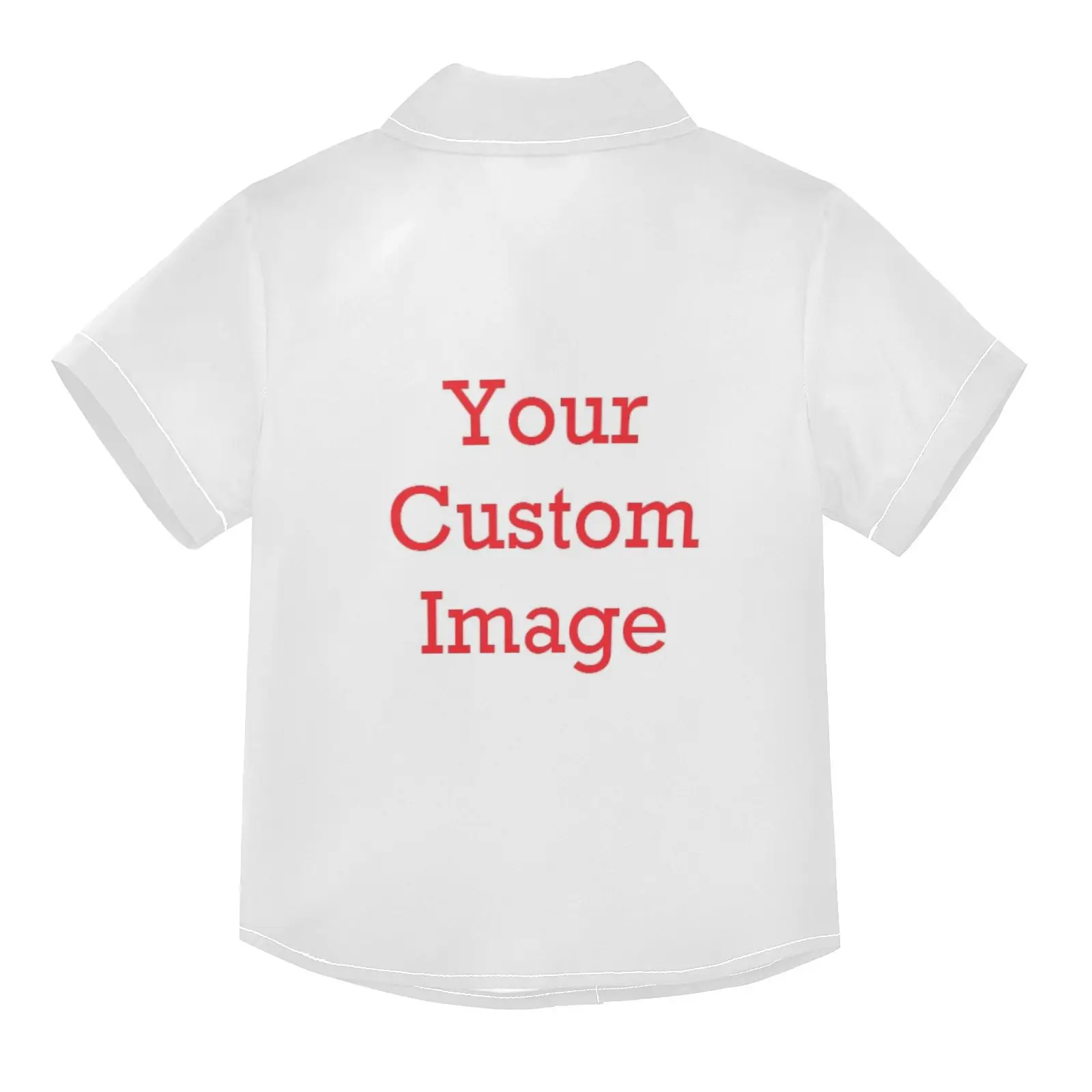 Custom Printed Boys Shirt 100% Polyester Summer Short Sleeve Kids Personalized Blouse