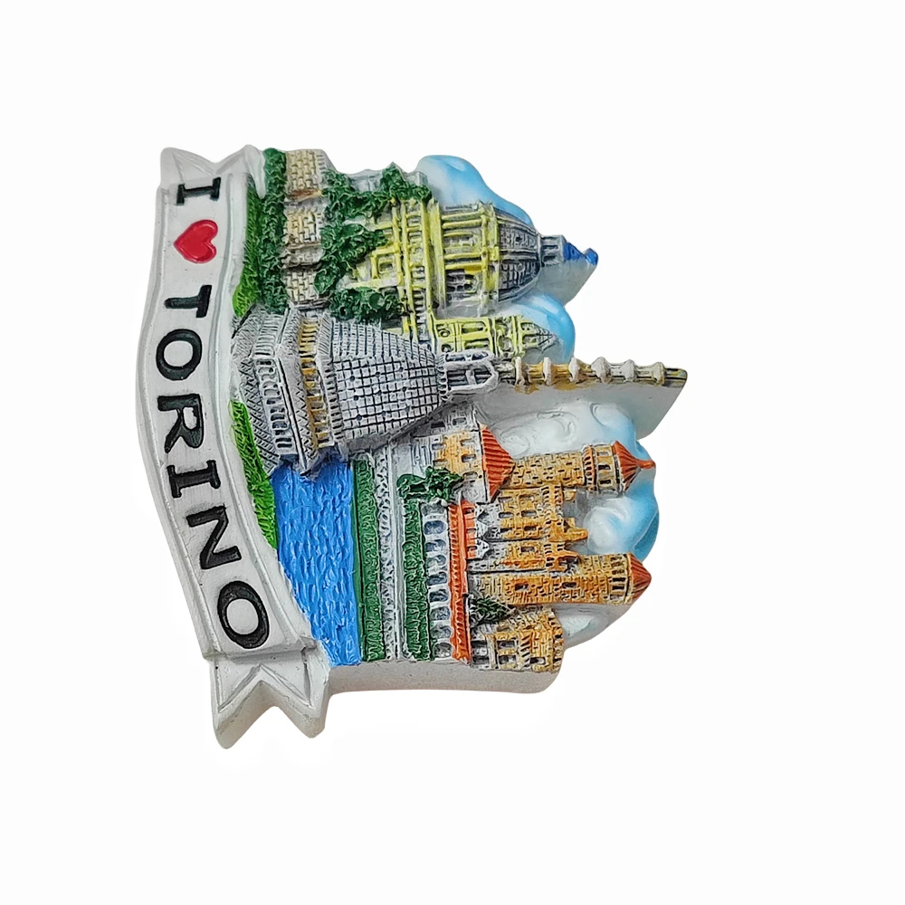 Torino Italy 3D Fridge Magnet Souvenir Gift,Resin Handmade Torino Refrigerator Magnet Home Decoration Collection