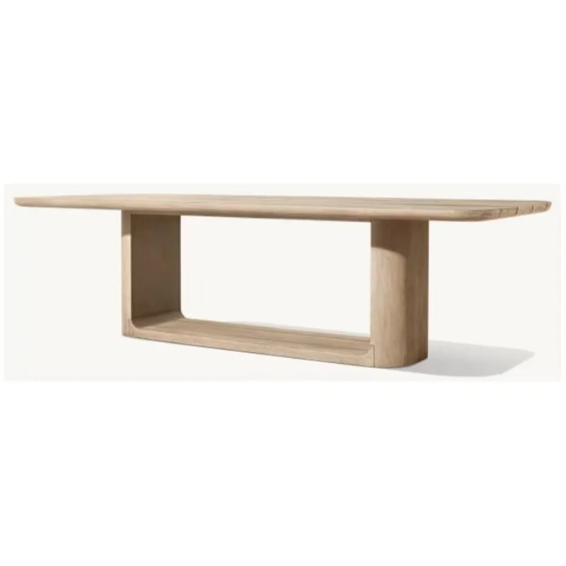 Outdoor balcony furniture, rectangular solid teak luxury dining table