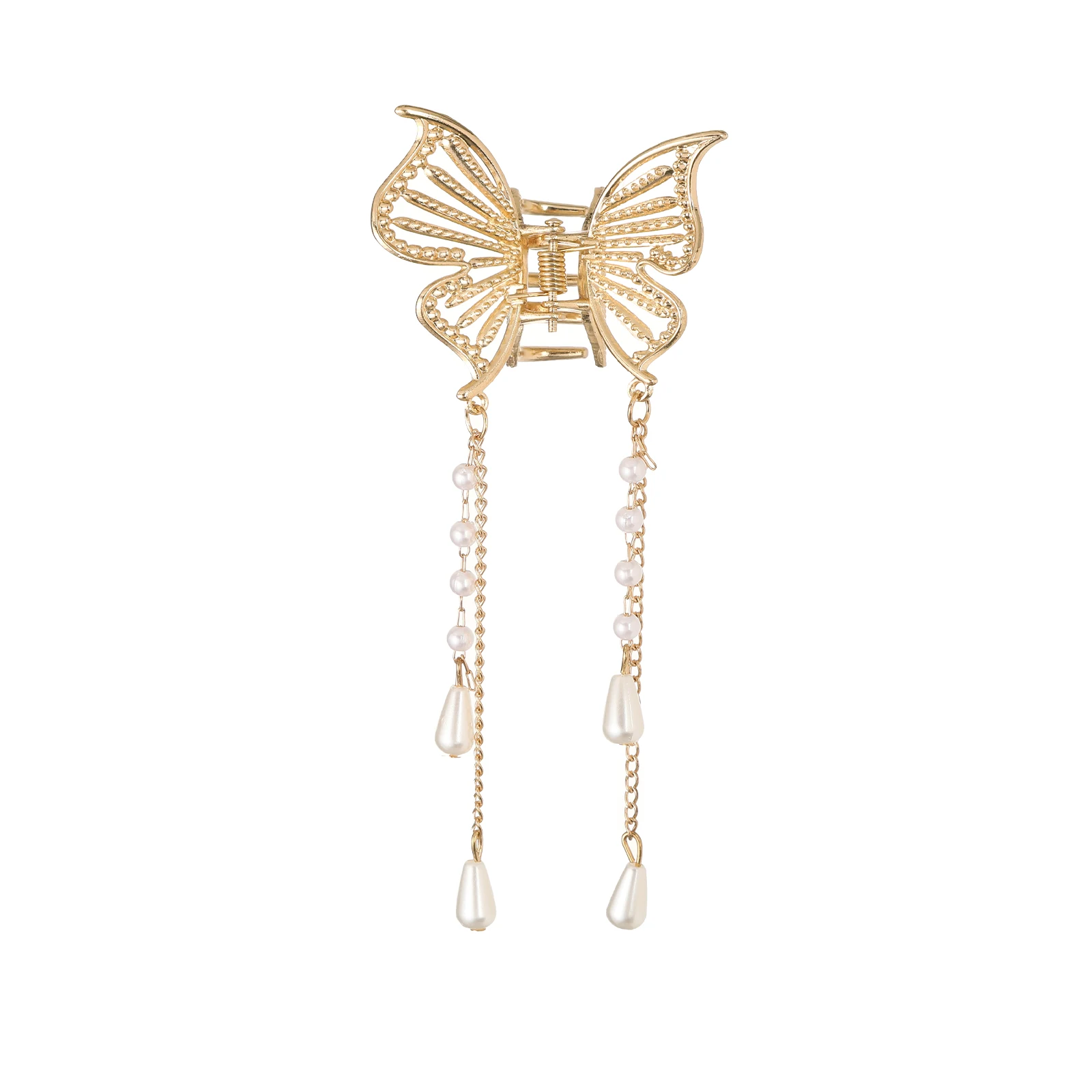 AWAYTR Gegalvaniseerde Vlinder Haar Klauw Clips Legering Haarspelden Meisjes Grote Haai Clips Zilver Haar Krab Koreaanse Haaraccessoires