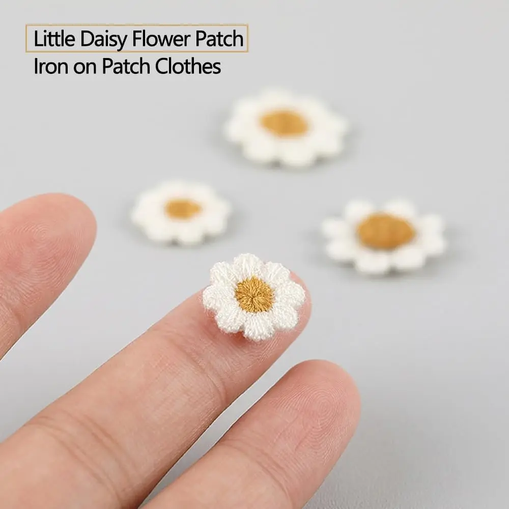 10Pcs White Daisy Flower Patches for Clothes Daisy Flower Patch Repair