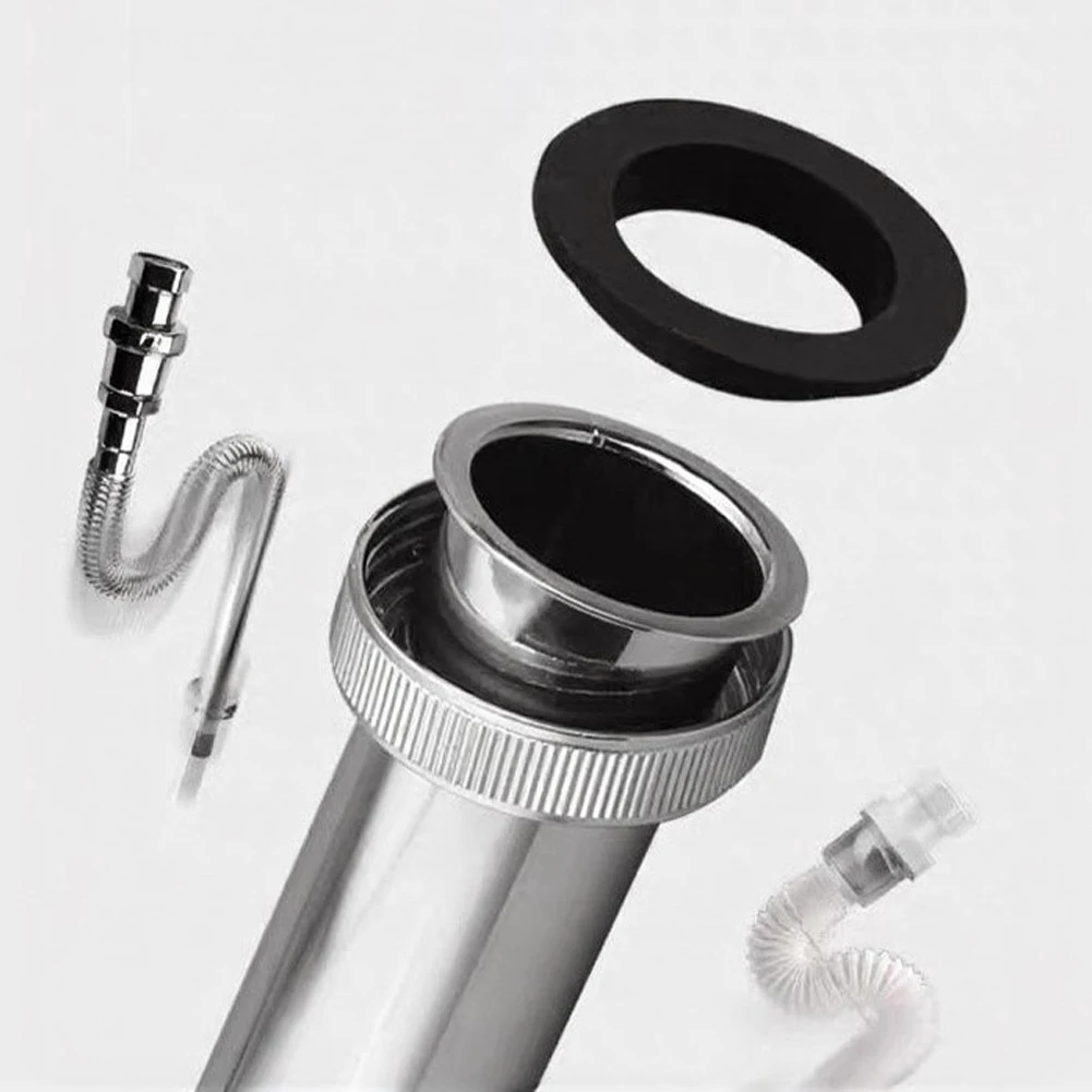 41mm 304 Stainless Steel Drain Pipe Flexible Leak Resistant Hose 800mm For Bathroom Kitchen Sink Plumbing Fixture Accessories