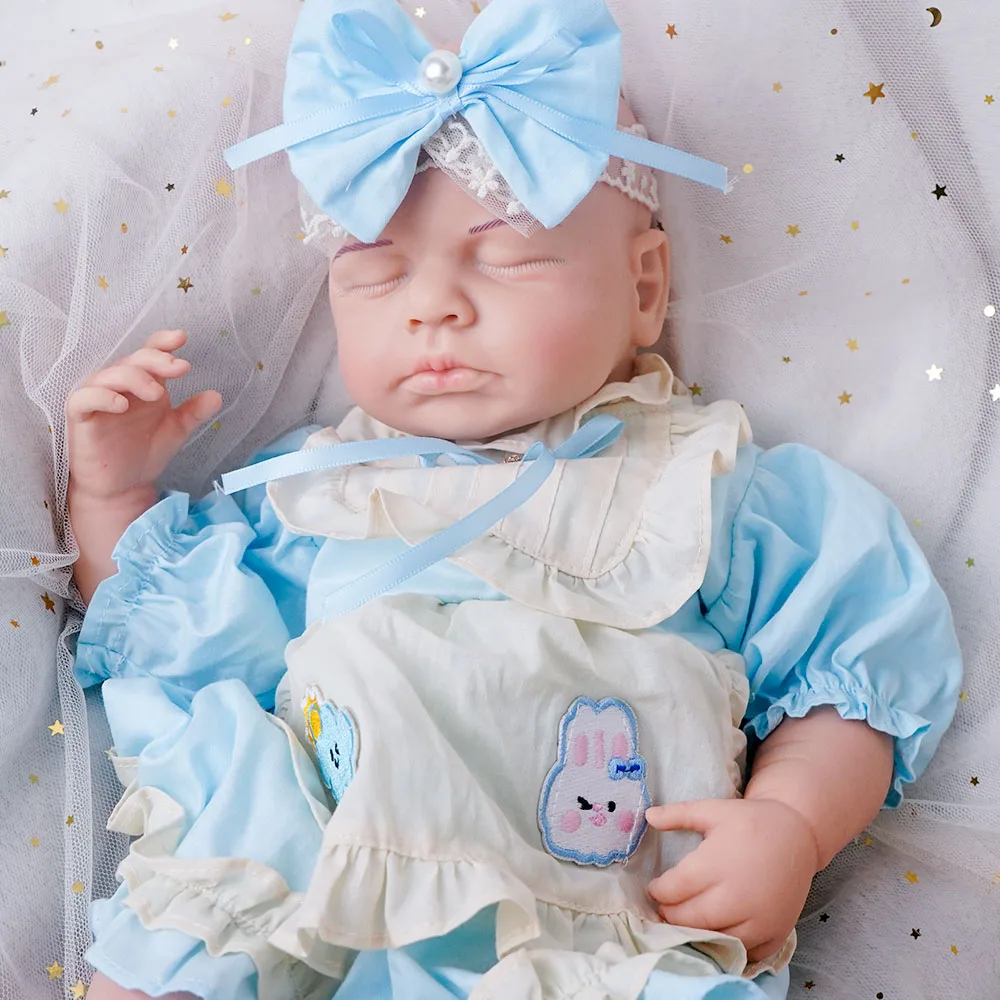 18,9-calowa duża lalka Reborn z pełnego ciała silikonowego Uroczy uśmiech Noworodkowa dziewczynka