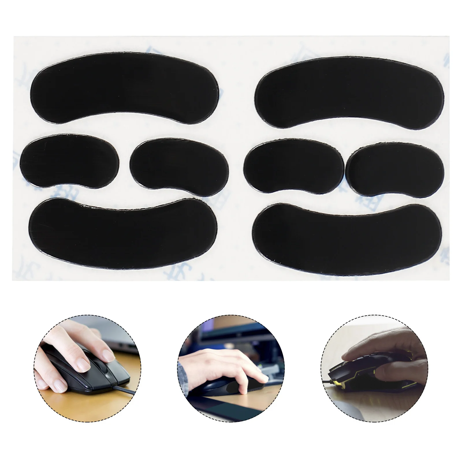 

2Sets Mouse Feet Silicone High Durability Non-Sticky Wear Resistant for Computer Mouse Glide Reduce Wrist Fatigue