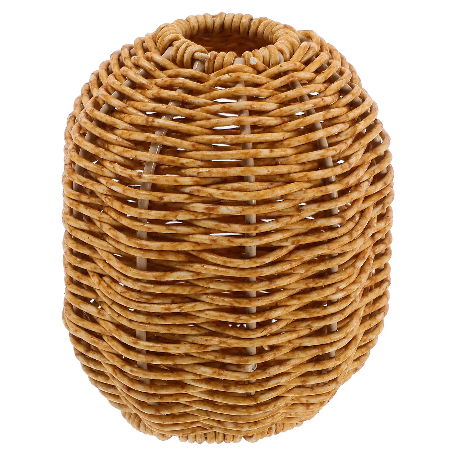 Woven Vase Plastic Rattan Texture Flower Holder for Home Desktop Decor Dried Flowers Photography Prop