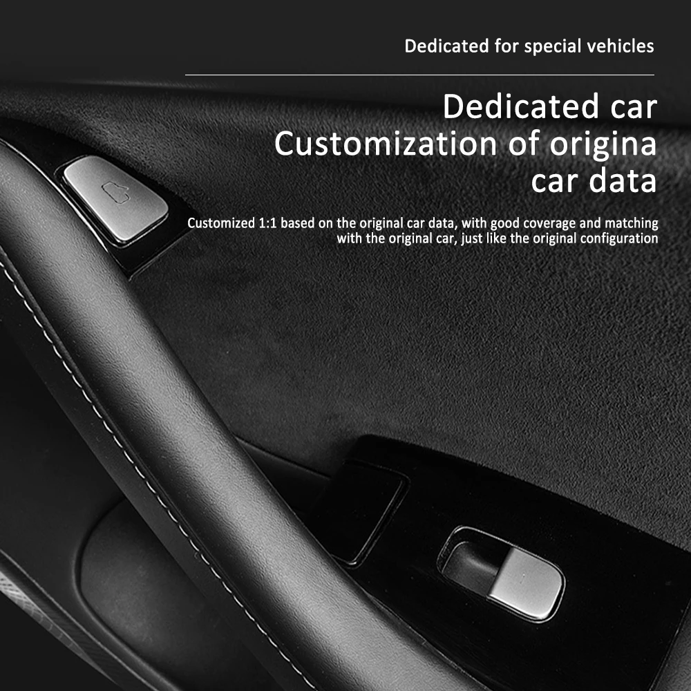 For Tesla Model 3 2017-2023 Model Y 2021-2024 Window Lift Button ABS Door Lock Switch Cover Trim Patch Car Interior Accessories