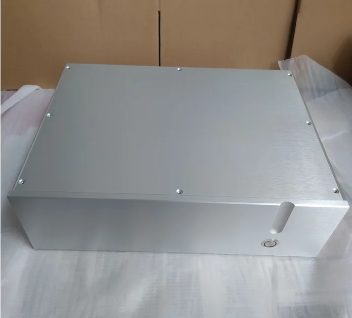 الفضة متعددة الأغراض جميع الألومنيوم مكبر للصوت الشاسيه ، دي امدادات الطاقة ، لوحة فارغة ، الأزياء شخصية ، W430 * d310 * H130 مم