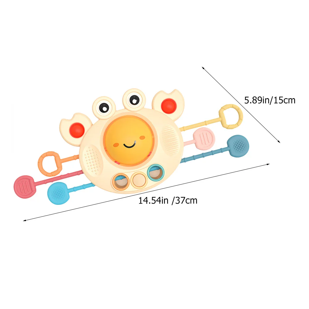 Crab Pull String Interactive Silicone Baby Sensory Teething Educational Pull String Early Learning Gift Toddler Toys