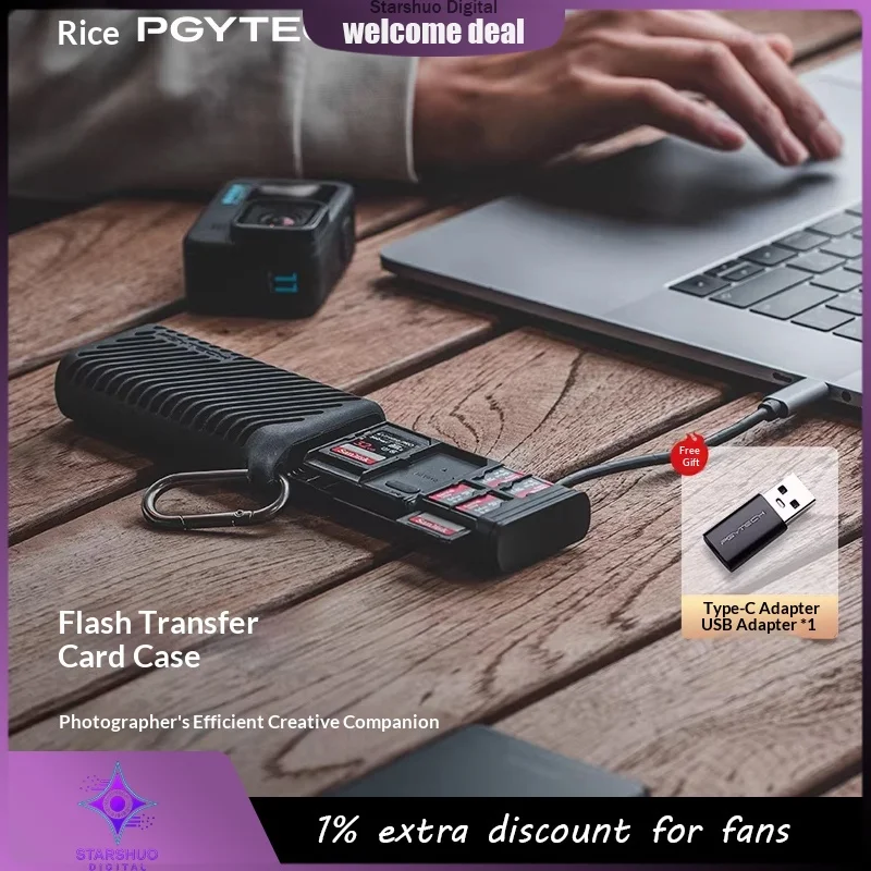 

Многофункциональное устройство чтения карт PGYTECH USB 3.1 Высокоскоростное устройство чтения карт передачи данных и чехол для передачи данных для камер и ноутбуков