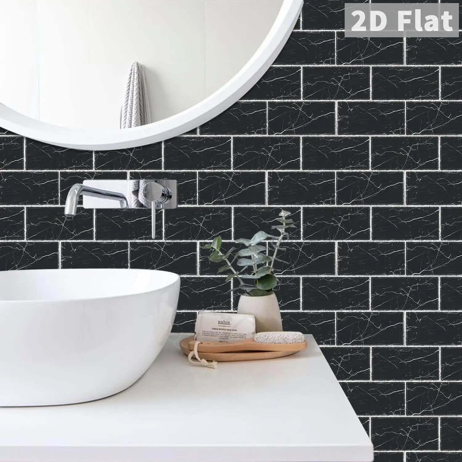 

Wall tile self-adhesive waterproof 2D flat sticker splash proof sticker, suitable for kitchen and bathroom interior decoration