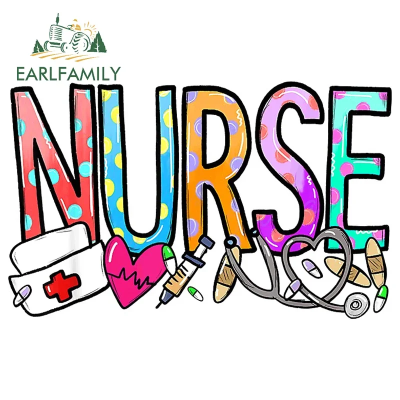 EARLFAMILY 13 cm x 8,1 cm für Krankenschwestern Tag 2021 Autoaufkleber Vinyl Car Wrap Aufkleber Motorrad Fenster Fenster Aufkleber Lustiges Dekor