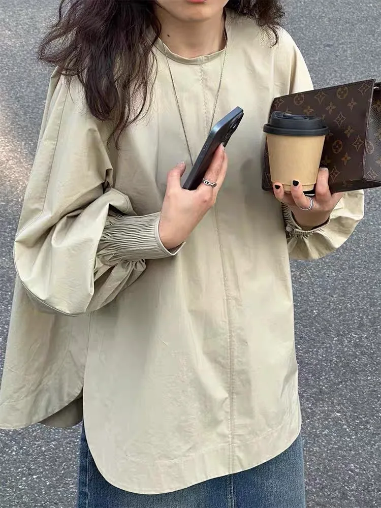 

Женский свободный крой Personali Long Lantern Sve Верхний топ средней длины для поездок на работу Sle Повседневный свободный длинный све