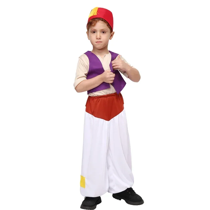 زي الأطفال للهالوين الأمير علاء الدين للأولاد خرافة أنيمي لعب الأدوار ملابس الحفلات