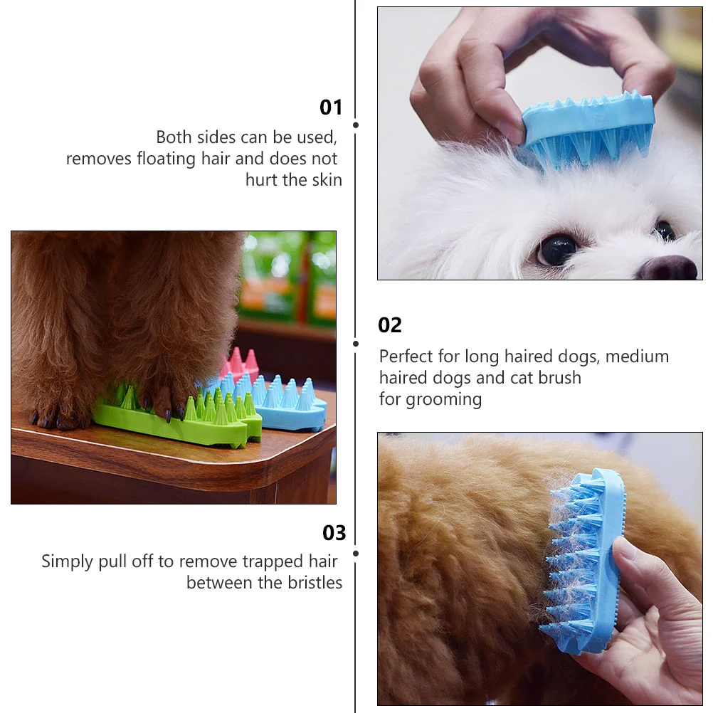 Pet Bath Massage Brush Dog Tool Hair Shedding Cleaner Grooming The Cat Removal Comb Message Cleaning Soft Rubber