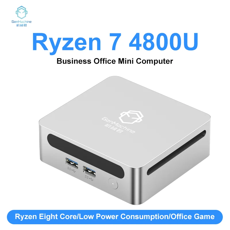 Imagem -02 - Genmachine Novo Amd Ryzen 4800u 8g Mais 256g Windows 11 Mini pc Ddr4 Wifi6 24 Gbps Rtl8852 Bt5.2 42 Ghz pc para Jogos de Mesa