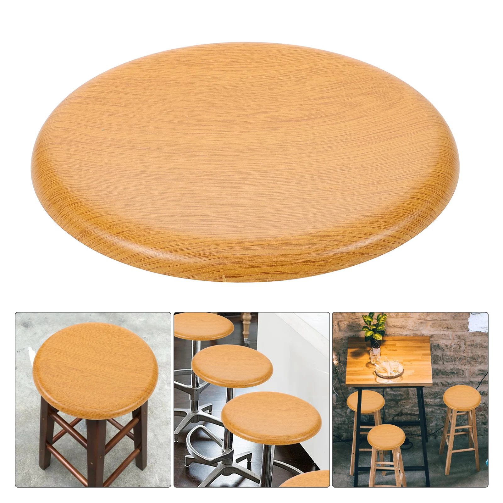 

Wooden Replacement Round Solid For Bar Chair Sturdy Natural Grain Comfortable Stable Stool Replacement Wood Chair Seat Round Bar
