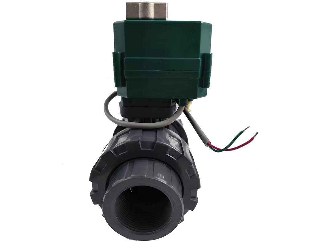 motorized pvc valve 12V, DN40 BSP(1.5”), PVC valve, 2 way, electrical pvc valve, CR01