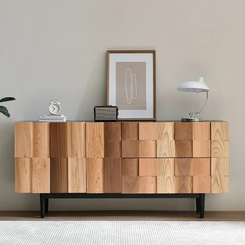 

Side cabinet North American black walnut pure solid wood locker Modern simple entrance bedroom storage cabinet