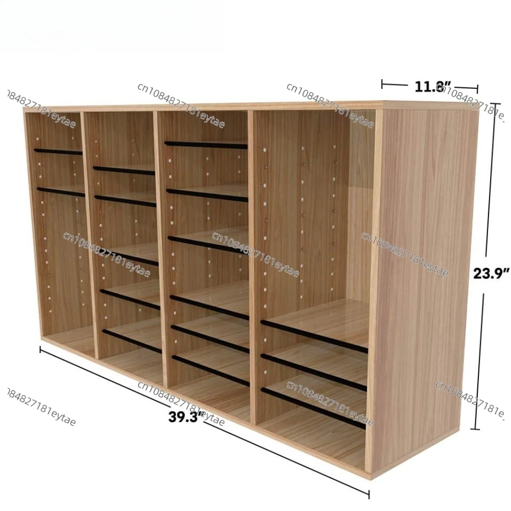 Wooden Adjustable Literature Organizer, 36 Compartment Office Mailbox, or Classroom Literature Organizer, Medium Oak