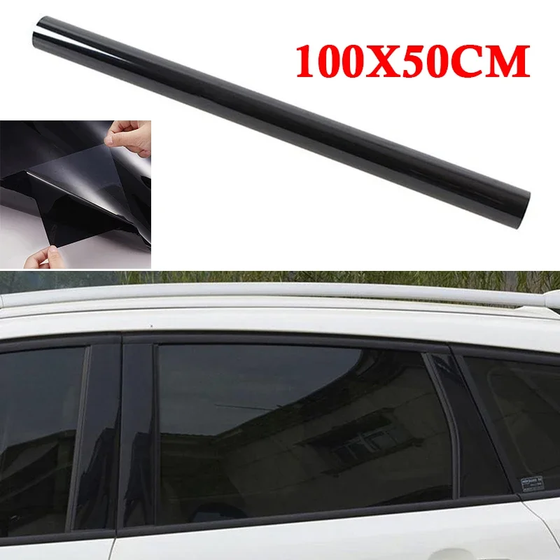 50*100cm Car Home Office Glass Window Anti UV Privacy Tint Film Heat Protector Sticker Dark Uncut Sunshade Black