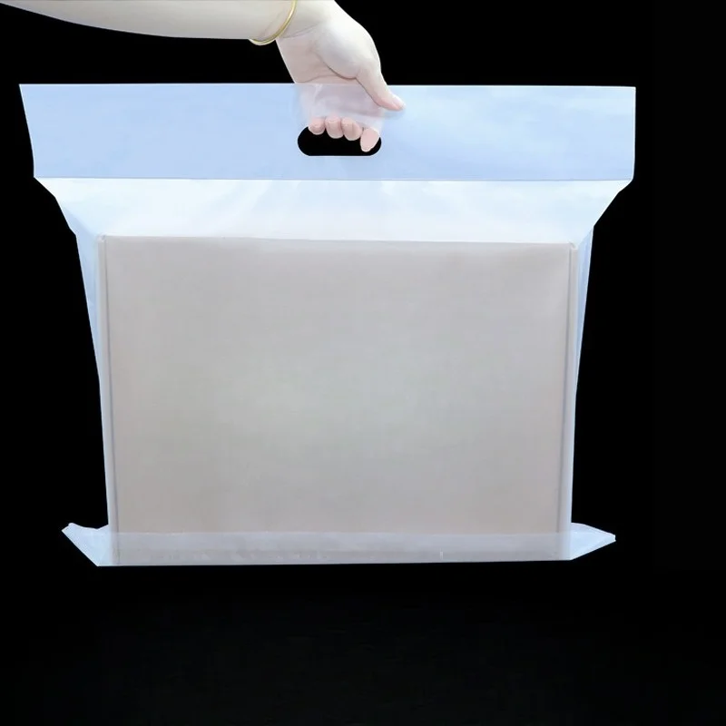 Po Transparent Frosted Handle Courier Bag Clothing E Commerce Carton Transport Bag Large Size Express Packaging Bag Large Size