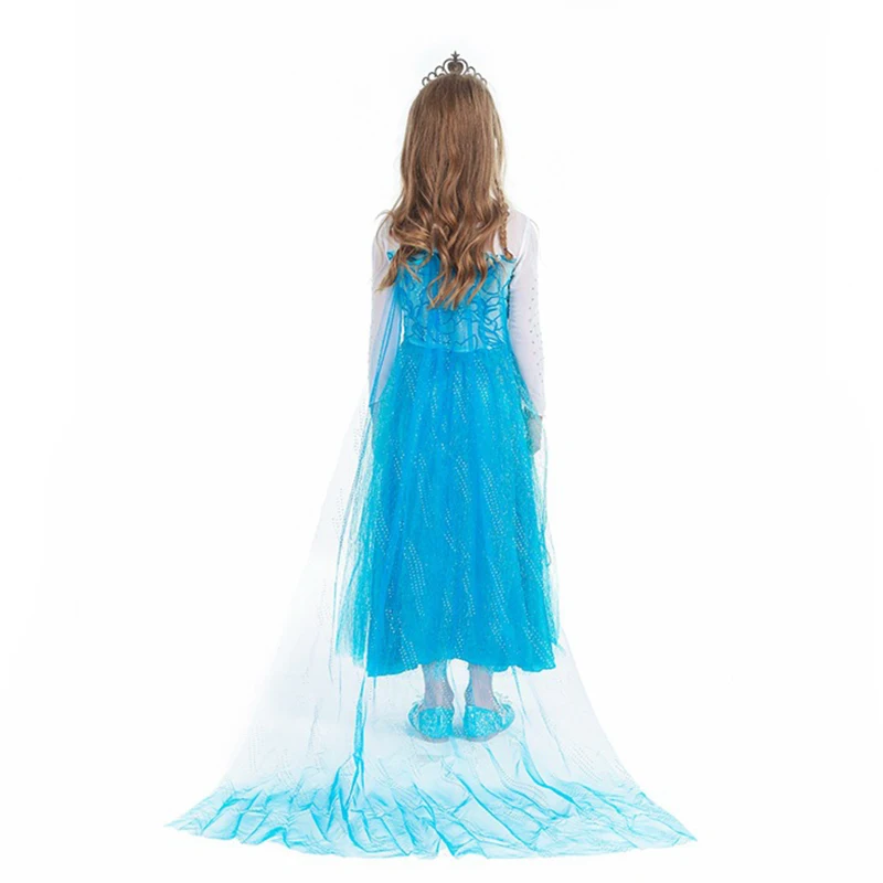 2025 Kerst Kinderen Kostuum Bevroren Prinses Jurk Baby Meisjes Lange Mouwen Jurken Halloween Party Carnaval Kleding Vestido