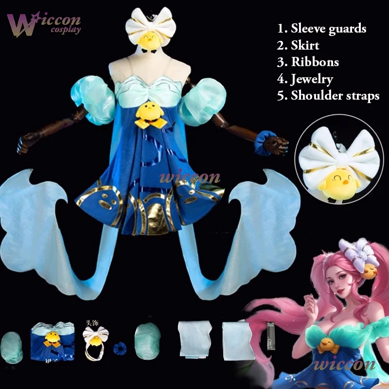 

Game LoL Sona Buvelle Spirit Blossom Springs Sona Cosplay Costume New Skin Sexy Dress Women Halloween Roleplay Clothes