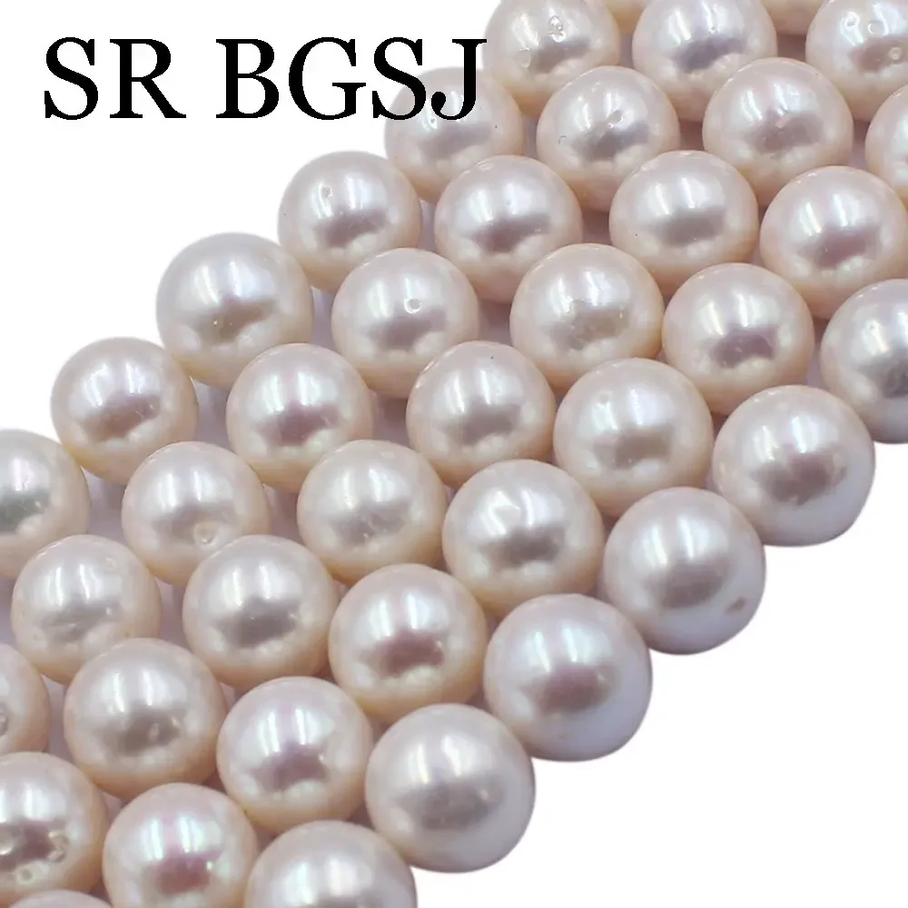 11-12mm 15inch AAA Round Real Natural Freshwater Pearl Jewelry Making Isolation Loose Beads