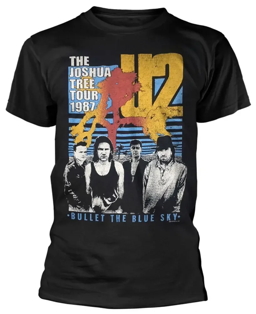 U2 Bullet The Blue Sky    Anime pattern for both men and women High quality cotton Short Sleeves