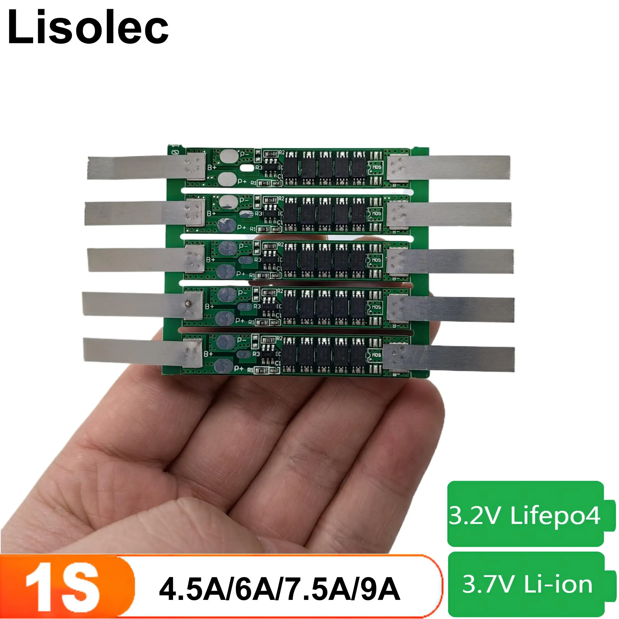 1S BMS 18650 21700 14500 32650 32700 3.2V Lifepo4 3.7V بطارية ليثيوم أيون 4.5A 6A 7.5A 9A تهمة التفريغ لوح حماية