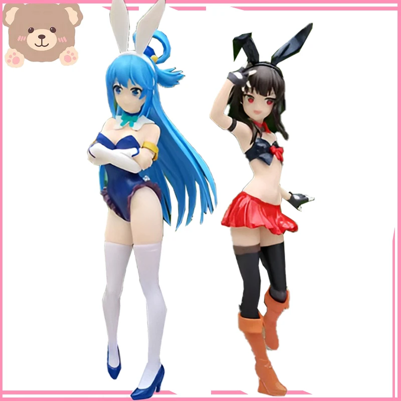 Megumin Pop Up Akua Bunny Ver Anime Aqua Kono Subarashii Sekai ni Shukufuku o! Figura de acción de muñeca modelo de PVC, juego de juguete coleccionable