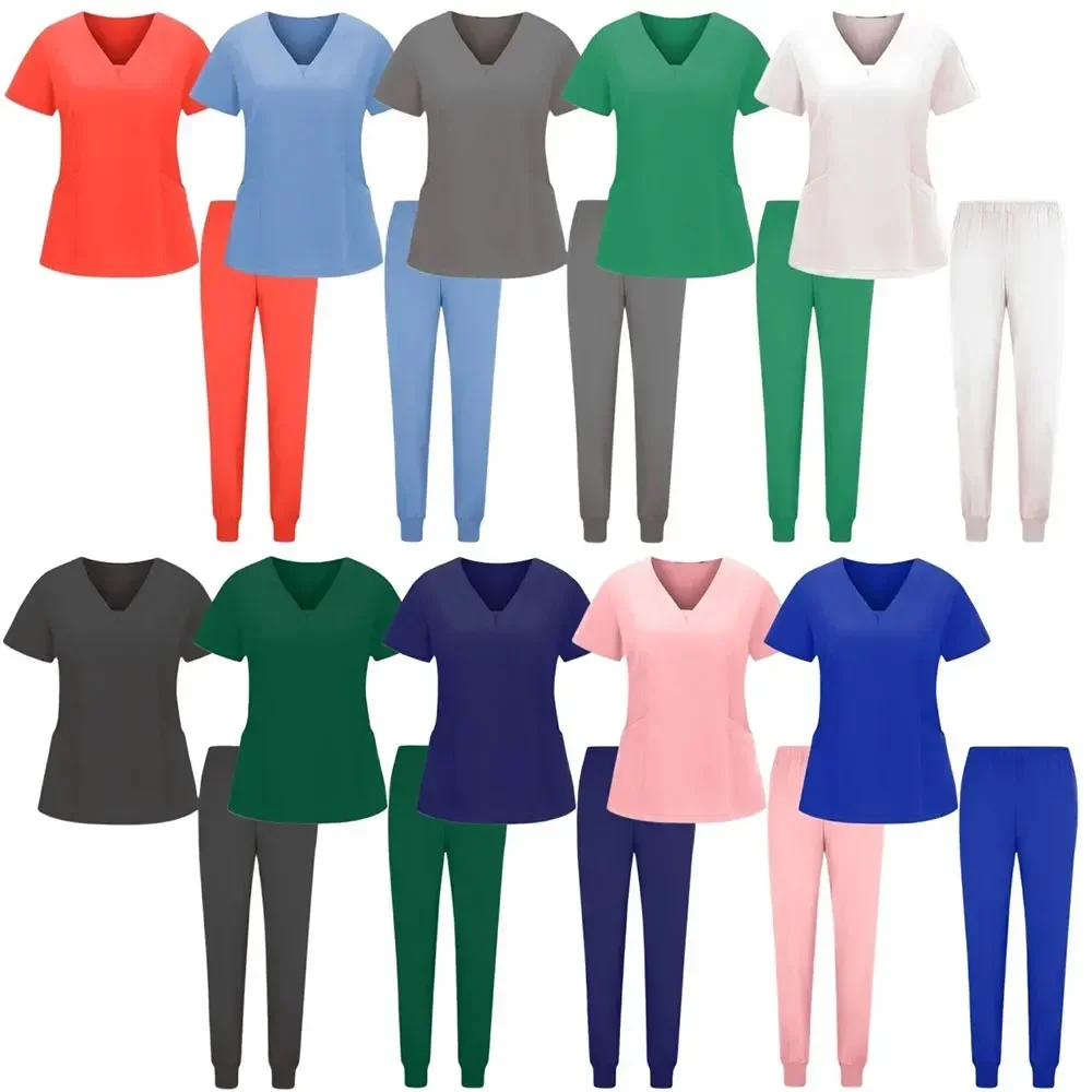 Slim Fit Medical Scrubs Uniform Women Scrub Sets Nursing Accessories Hospital Surgery Gowns Dental Clinic Beauty Salon Workwear