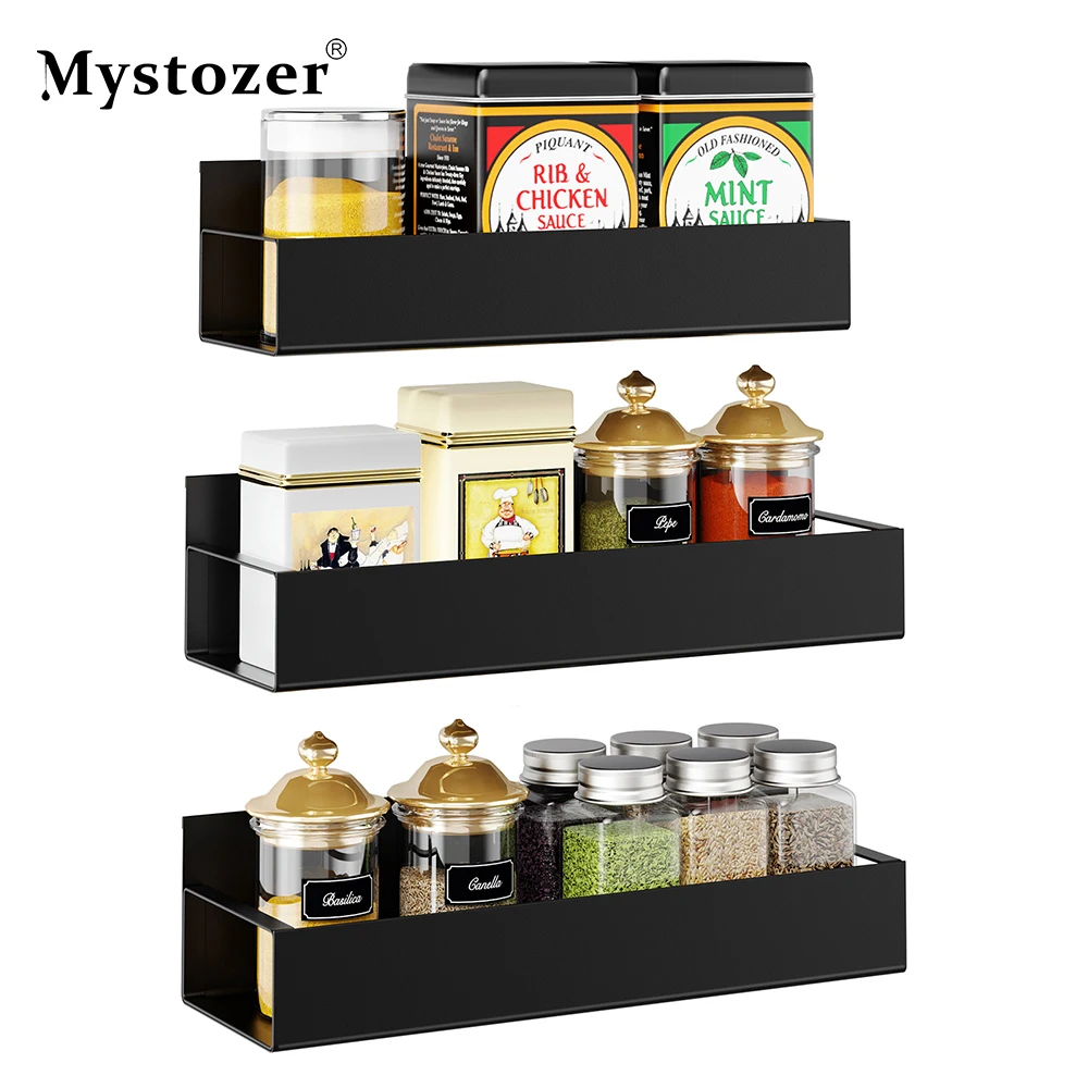 

Mystozer Magnetic Spice Rack Fridge Shelf for Easy Organization & Storage Seasoning Rack Spice Jar Organizer Kitchen Accessories