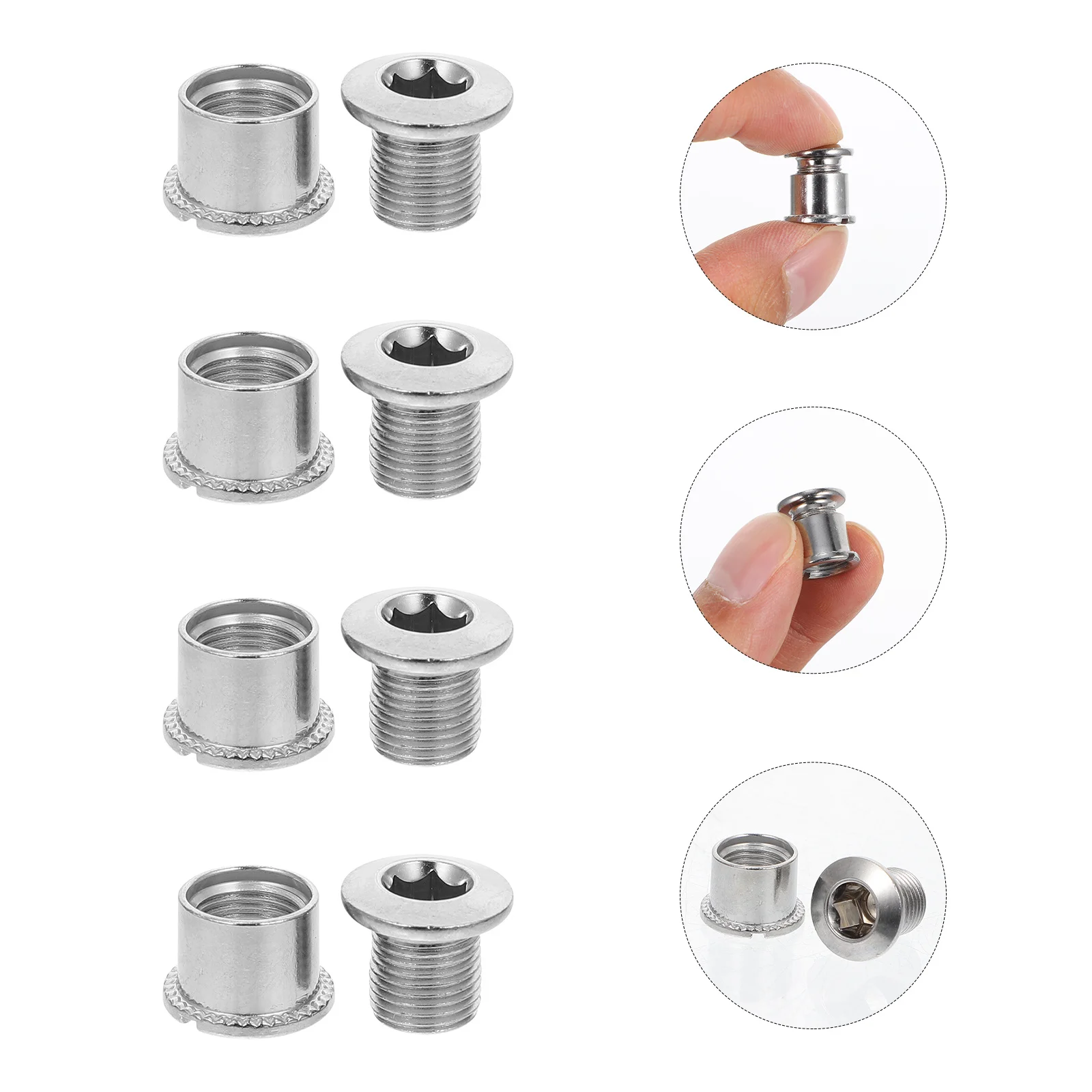 

12Pcs Chain Wheel Screws Durable Electroplated Steel Bike Replacement Fixing Gear Cycling Repair Screws for Mountain Road