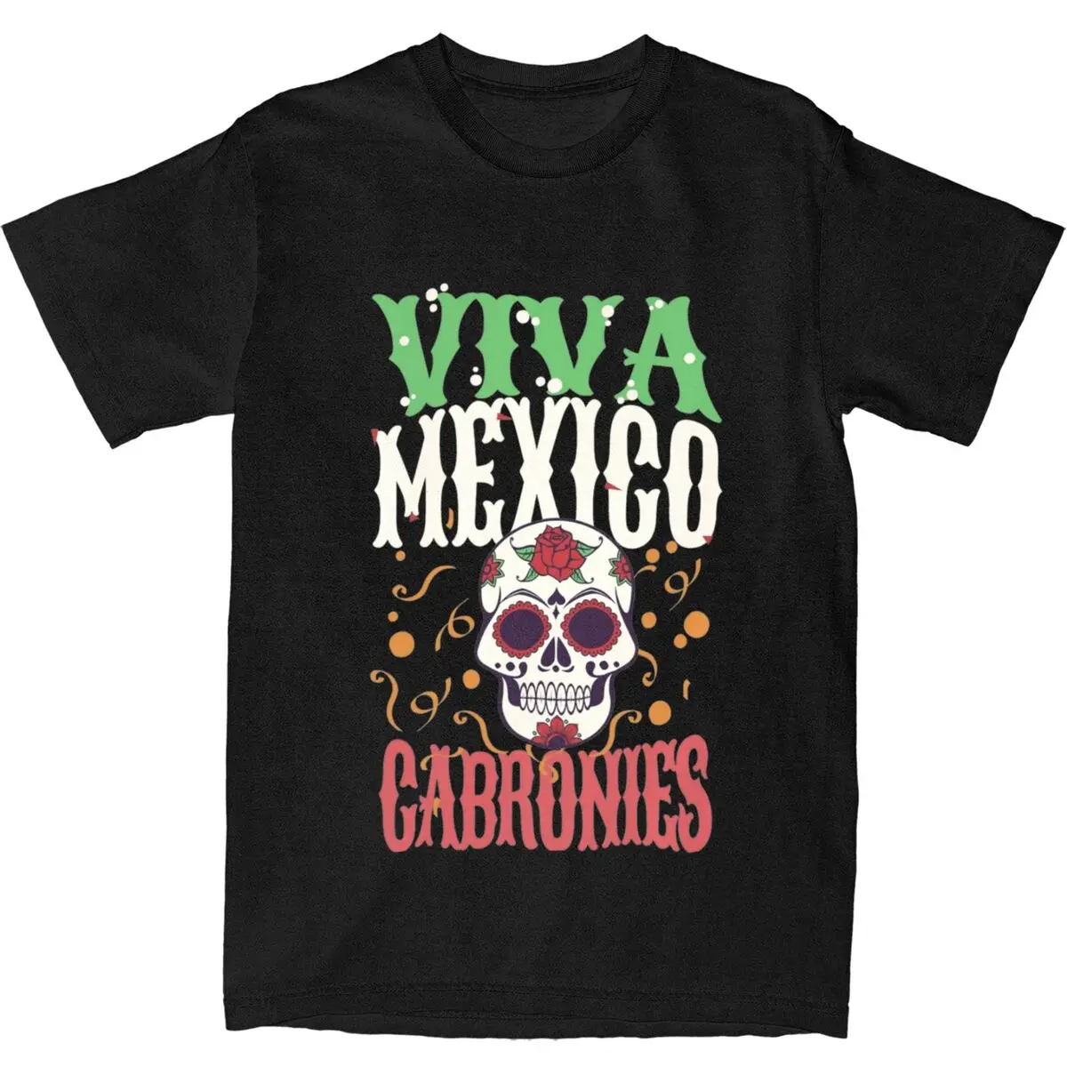 

Viva Mexico Skull T-Shirt Mens Mexican Independence Day Street Style Cotton T-Shirts Summer O-Neck Fashion Tees Oversize Tops